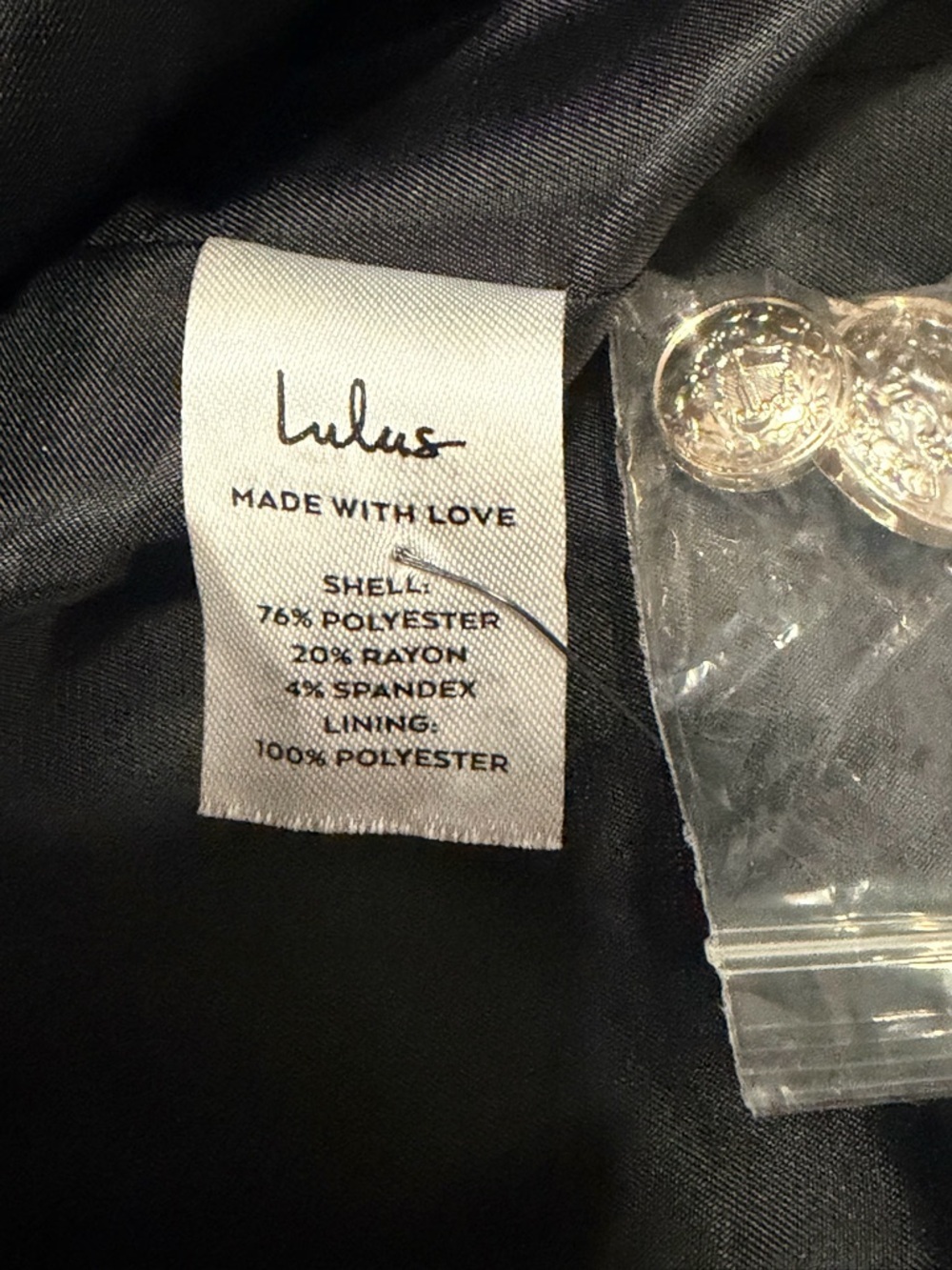 Lulu's Black Double-Breasted Pearl-Button Blazer Dress - Picture 5 of 9